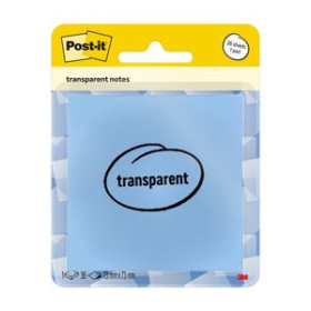 Notas adhesivas reposicionables TACO NOTAS POST-IT 600-1TRSPB TRASLUCIDAS 73x73 AZUL BLISTER de 1