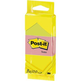 Notas adhesivas reposicionables TACO NOTAS POST-IT 653 38X51 NEON PACK de 3