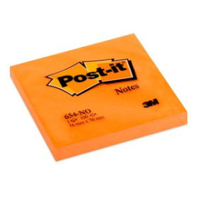 Notas adhesivas reposicionables TACO NOTAS POST-IT 654 NARANJA NEON 76X76