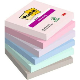 Notas adhesivas reposicionables TACO NOTAS POST-IT 654 SUPER STICKY 76x76 COLORES SOULFUL PACK DE 6