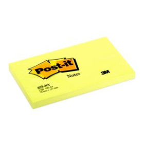 Notas adhesivas reposicionables TACO NOTAS POST-IT 655 AMARILLO NEON 76X127
