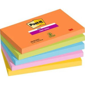 Notas adhesivas reposicionables TACO NOTAS POST-IT 655 SUPER STICKY 76x127 COLORES BOOST PACK DE 5