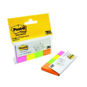 Notas adhesivas reposicionables TACO NOTAS POST-IT 670/4  20X38  MININOTAS NEON 4 COLS.