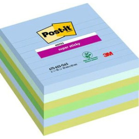 Notas adhesivas reposicionables TACO NOTAS POST-IT 675 SUPER STICKY 101x101 COLORES OASIS PACK DE 6