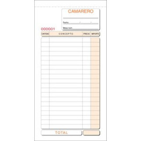 Talonarios castellano TALONARIO CAMAREROS 1/3 DUPLICADO LOAN