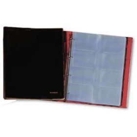 Tarjeteros de 4 anillas y fundas TARJETERO 4 anillas PARDO PVC sim.piel Fº 20 fundas 320 tarjetas NEGRO