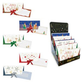 Tarjetas postales navideñas TARJETON Y SOBRE CON LAZO TURNOWSKY 230x110 SURTIDO EXPOSITOR DE 25 (5 diseños)