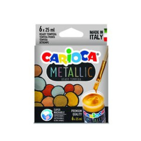 Témperas clásicas TEMPERA CARIOCA METALLIC 25 ml  CAJA de 6 COLORES