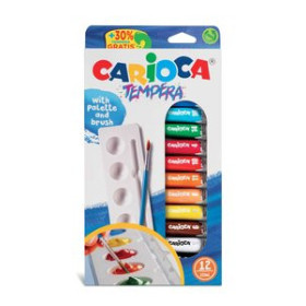 Témperas clásicas TEMPERA CARIOCA 10 ml (tubo) ESTUCHE de 12 + pincel