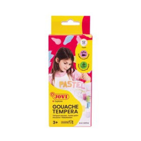 Témperas líquidas TEMPERA JOVI GOUACHE  15 ml (bote) ESTUCHE de 6 COLORES PASTEL + PINCEL