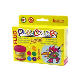 Témperas líquidas TEMPERA PLAYCOLOR LIQUID 40 ml (bote) FLUO ESTUCHE de  6