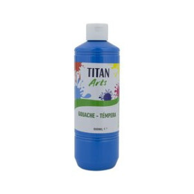 Témperas líquidas TEMPERA TITAN ARTS CREATIVE ESCOLAR 500ml AZUL CIAN