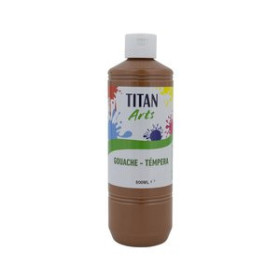 Témperas líquidas TEMPERA TITAN ARTS CREATIVE ESCOLAR 500ml MARRON CLARO