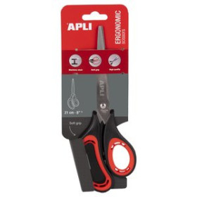 Tijeras TIJERAS APLI  21cm. ERGONOMICA ASIMETRICA en BLISTER
