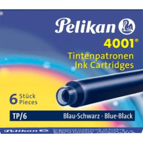 Tinta para estilográficas TINTA ESTILOGRAFICA PELIKAN CAJA 6 CARTUCHOS TP/6 AZUL/NEGRO (301184)