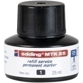 Tinta para marcadores permanentes TINTA ROTULADOR EDDING PERMANENTE FRASCO 25 ml. MTK25 NEGRO