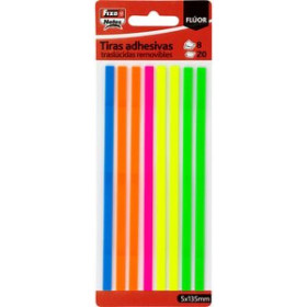 Notas adhesivas reposicionables TIRAS ADHESIVAS FIXO FLUOR 20h 5x135mm PACK DE 8