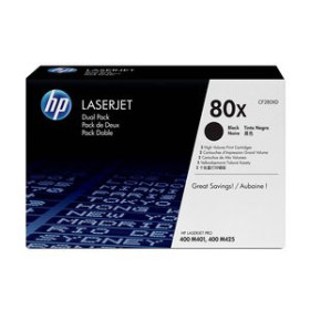 Originales laser TONER HP Nº 80XD CF280X LASERJET PRO M401 / M425 NEGRO 6.900 PÁG. (PACK 2 UD.)