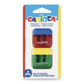 Afilalápices con depósito AFILALAPIZ CARIOCA 2 USOS MINI CON DEPOSITO EN BLISTER de 2