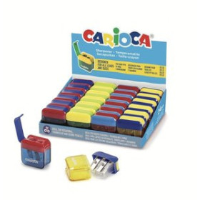 Afilalápices con depósito AFILALAPIZ CARIOCA 2 USOS MINI CON DEPOSITO EXPOSITOR de 24