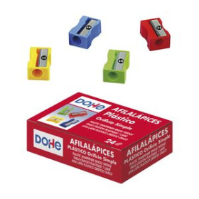 Afilalápices AFILALAPIZ PLASTICO DOHE 1 USO SURTIDO CAJA de 24
