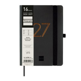 Agendas anuales AGENDA ANUAL (2026-27) FINOCAM 16 MESES CAPRI COSIDA tapa EXTRADURA S/V APAIS. F4 118x168 con GOMA NEGRO