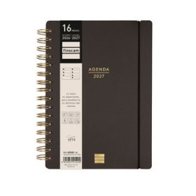 Agendas anuales AGENDA ANUAL (2026-27) FINOCAM 16 MESES HAIKU WIRE-O tapa EXTRADURA S/V APAIS. E10 155x212 con GOMA NEGRO