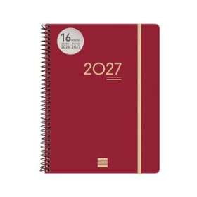 Agendas anuales AGENDA ANUAL (2026-27) FINOCAM 16 MESES INTERNACIONAL IKON ESPIRAL tapa PP S/V E10 155x212 con GOMA BURDEOS