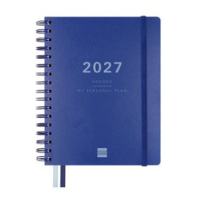Agendas anuales AGENDA ANUAL (2026-27) FINOCAM 16 MESES TEMPUS WIRE-O tapa PP S/V 4º 155x217 con GOMA AZUL