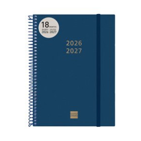 Agendas anuales AGENDA ANUAL (2026-27) FINOCAM 18 MESES INTERNACIONAL ESPIRAL tapa PP S/V APAIS. E10 155x212 con GOMA AZUL