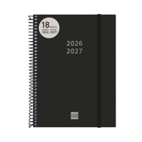 Agendas anuales AGENDA ANUAL (2026-27) FINOCAM 18 MESES INTERNACIONAL ESPIRAL tapa PP S/V APAIS. E10 155x212 con GOMA BLACK