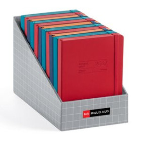 Agendas anuales AGENDA ANUAL (2026-27) MIQUELRIUS 18 MESES COSIDA tapa SIMIL PIEL 140x190 S/V APAIS. SURTIDO EXPOSITOR DE 12