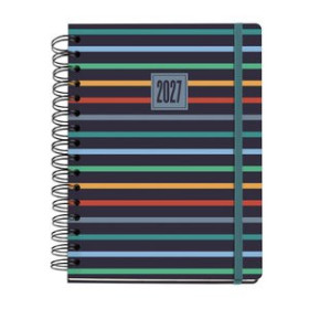 Agendas anuales AGENDA ANUAL (2026-27) MIQUELRIUS 18 MESES WIRE-O tapa EXTRA PLUS 4º 156x213 S/V APAIS. STRIPES