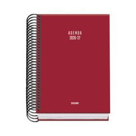 Agendas escolares AGENDA ESCOLAR (2026-27) DOHE BASIC COLOUR VIBES ESPIRAL tapa EXTRA A6 D/P con GOMA BURDEOS