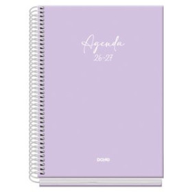 Agendas escolares AGENDA ESCOLAR (2026-27) DOHE BASIC SERENITY ESPIRAL tapa EXTRA A5 D/P con GOMA MORADO