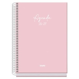 Agendas escolares AGENDA ESCOLAR (2026-27) DOHE BASIC SERENITY ESPIRAL tapa EXTRA A5 S/V con GOMA ROSA