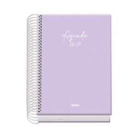 Agendas escolares AGENDA ESCOLAR (2026-27) DOHE BASIC SERENITY ESPIRAL tapa EXTRA A6 D/P con GOMA MORADO
