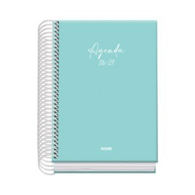 Agendas escolares AGENDA ESCOLAR (2026-27) DOHE BASIC SERENITY ESPIRAL tapa EXTRA A6 D/P con GOMA VERDE