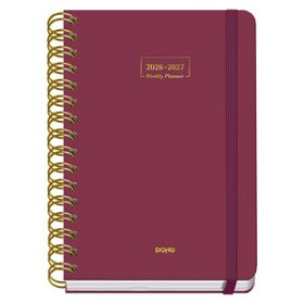 Agendas escolares AGENDA ESCOLAR (2026-27) DOHE PREMIUM WIRE-O tapa EXTRA A5 D/P con GOMA BURDEOS
