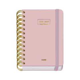 Agendas escolares AGENDA ESCOLAR (2026-27) DOHE PREMIUM WIRE-O tapa EXTRA A6 D/P con GOMA ROSA