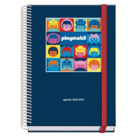 Agendas escolares AGENDA ESCOLAR (2026-27) DOHE PRIME ESPIRAL tapa EXTRA A5 S/V con GOMA PLAYMOBIL