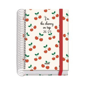 Agendas escolares AGENDA ESCOLAR (2026-27) DOHE PRIME ESPIRAL tapa EXTRA A6 D/P con GOMA CEREZAS