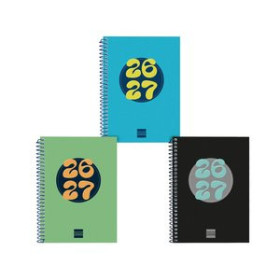 Agendas anuales AGENDA ESCOLAR (2026-27) FINOCAM CATALAN COOL ESPIRAL tapa EXTRADURA S/V APAIS. 8º 120x164 ASSORTIMENT PACK de 8