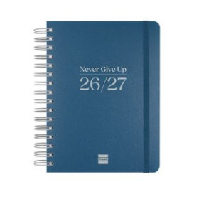 Agendas anuales AGENDA ESCOLAR (2026-27) FINOCAM CATALAN COSMO WIRE-O tapa EXTRADURA D/P 4º 155x212 con GOMA BLAU