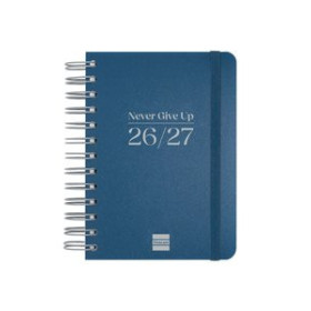 Agendas anuales AGENDA ESCOLAR (2026-27) FINOCAM CATALAN COSMO WIRE-O tapa EXTRADURA D/P 8º 120x169 con GOMA BLAU