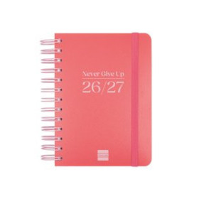 Agendas anuales AGENDA ESCOLAR (2026-27) FINOCAM CATALAN COSMO WIRE-O tapa EXTRADURA D/P 8º 120x169 con GOMA VERMELL
