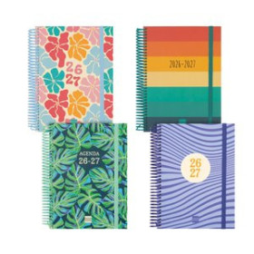 Agendas anuales AGENDA ESCOLAR (2026-27) FINOCAM CATALAN DIVA ESPIRAL tapa EXTRADURA D/P 4º 155x212 ASSORTIMENT PACK DE 6
