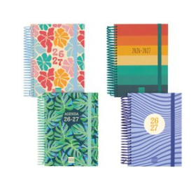 Agendas anuales AGENDA ESCOLAR (2026-27) FINOCAM CATALAN DIVA ESPIRAL tapa EXTRADURA D/P 8º 120x164 ASSORTIMENT PACK DE 6
