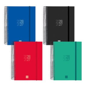 Agendas anuales AGENDA ESCOLAR (2026-27) FINOCAM CATALAN ESPIR ESPIRAL tapa PP D/P E10 155x212 con GOMA ASSORTIMENT PACK DE 8