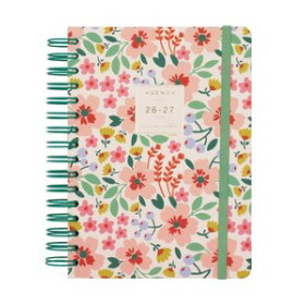 Agendas anuales AGENDA ESCOLAR (2026-27) FINOCAM CATALAN TRENDY MONIQUILLA WIRE-O tapa EXTRADURA D/P E10 155x212 con GOMA VERDE